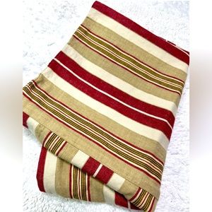 Pottery Barn Linen/Cotton Stripe Pattern Zip Closure Lumbar Pillow Cover EUC